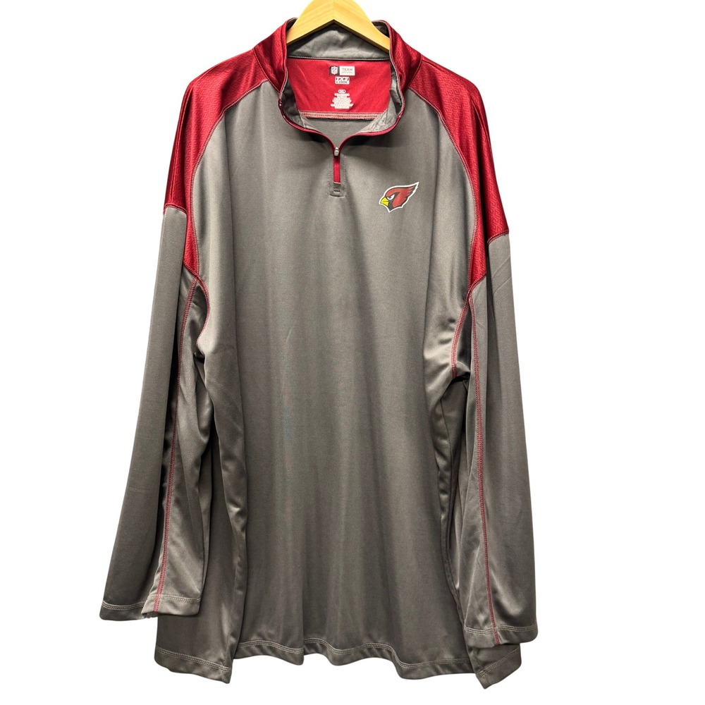 Arizona Cardinals 1/4 Zip Mens 5XL TX3 Cool Gray Red Pullover NFL‎ Team Apparel
